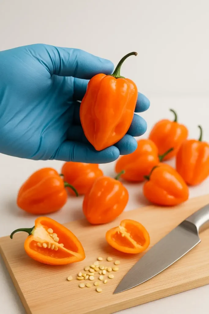 habaneros carefully
