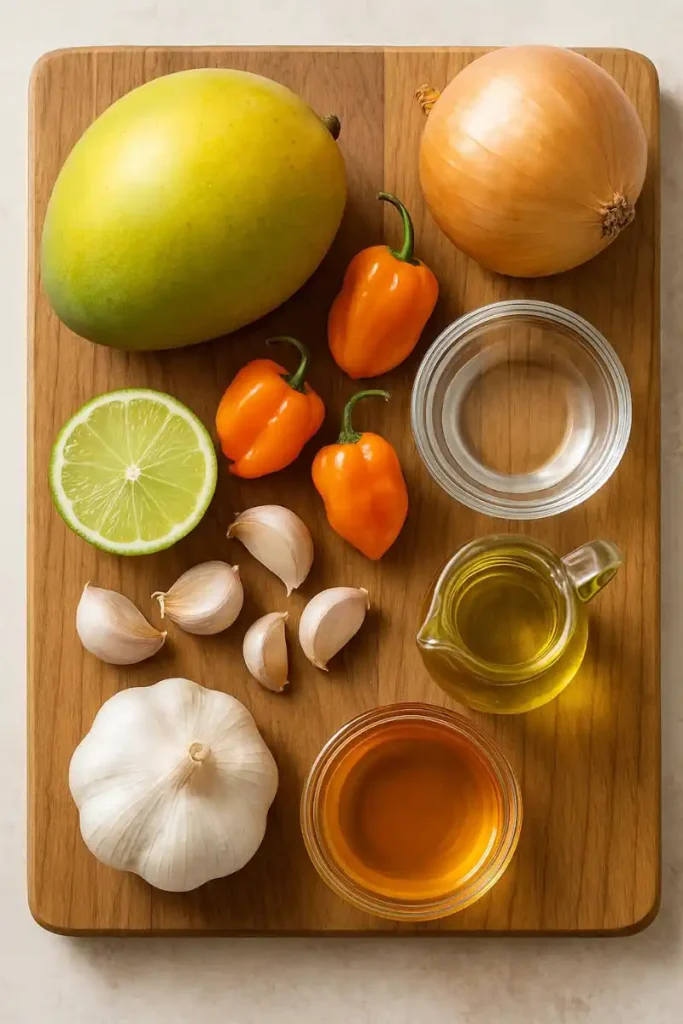 Ingredients for Mango Habanero Wing Sauce