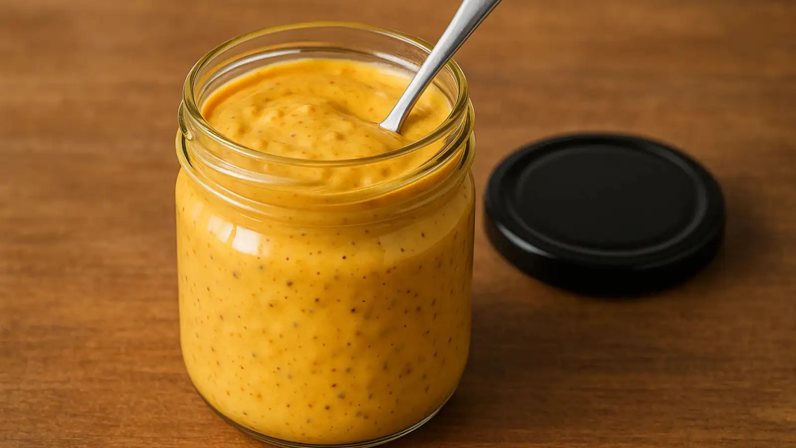 big mac sauce in jar on wooden counter