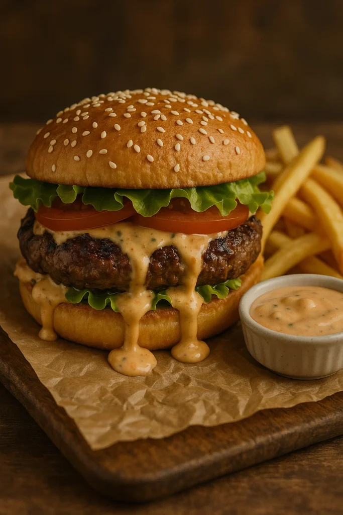 big mac sauce served on burger