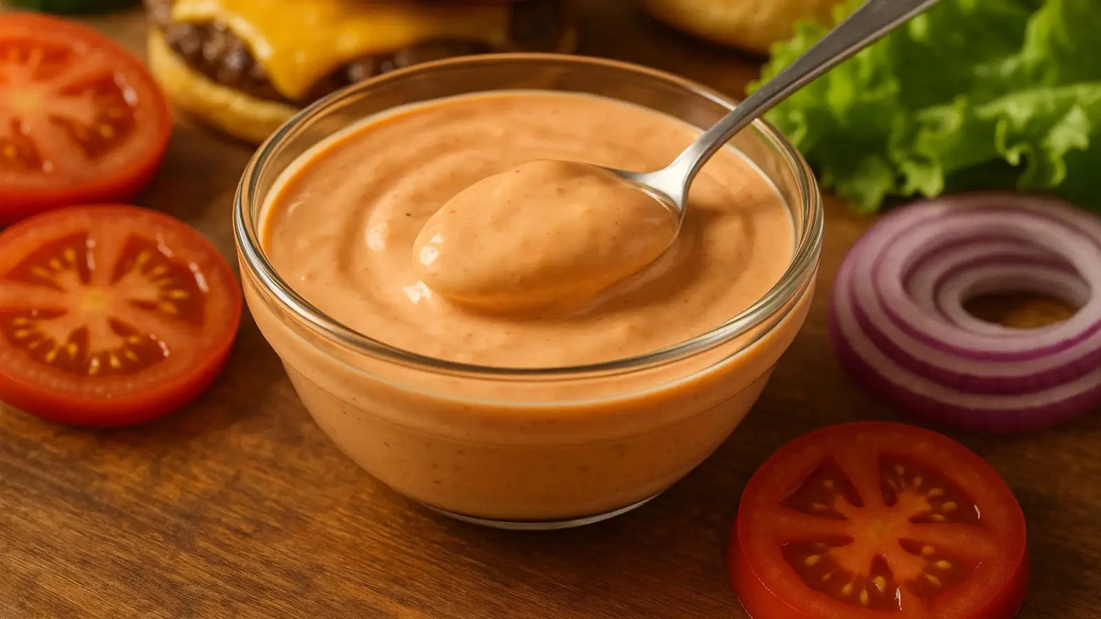 Crack burger sauce recipe in a jar with spoon