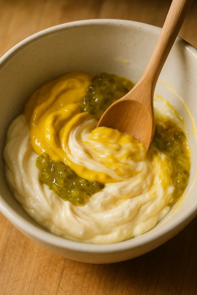 mixing big mac sauce step by step