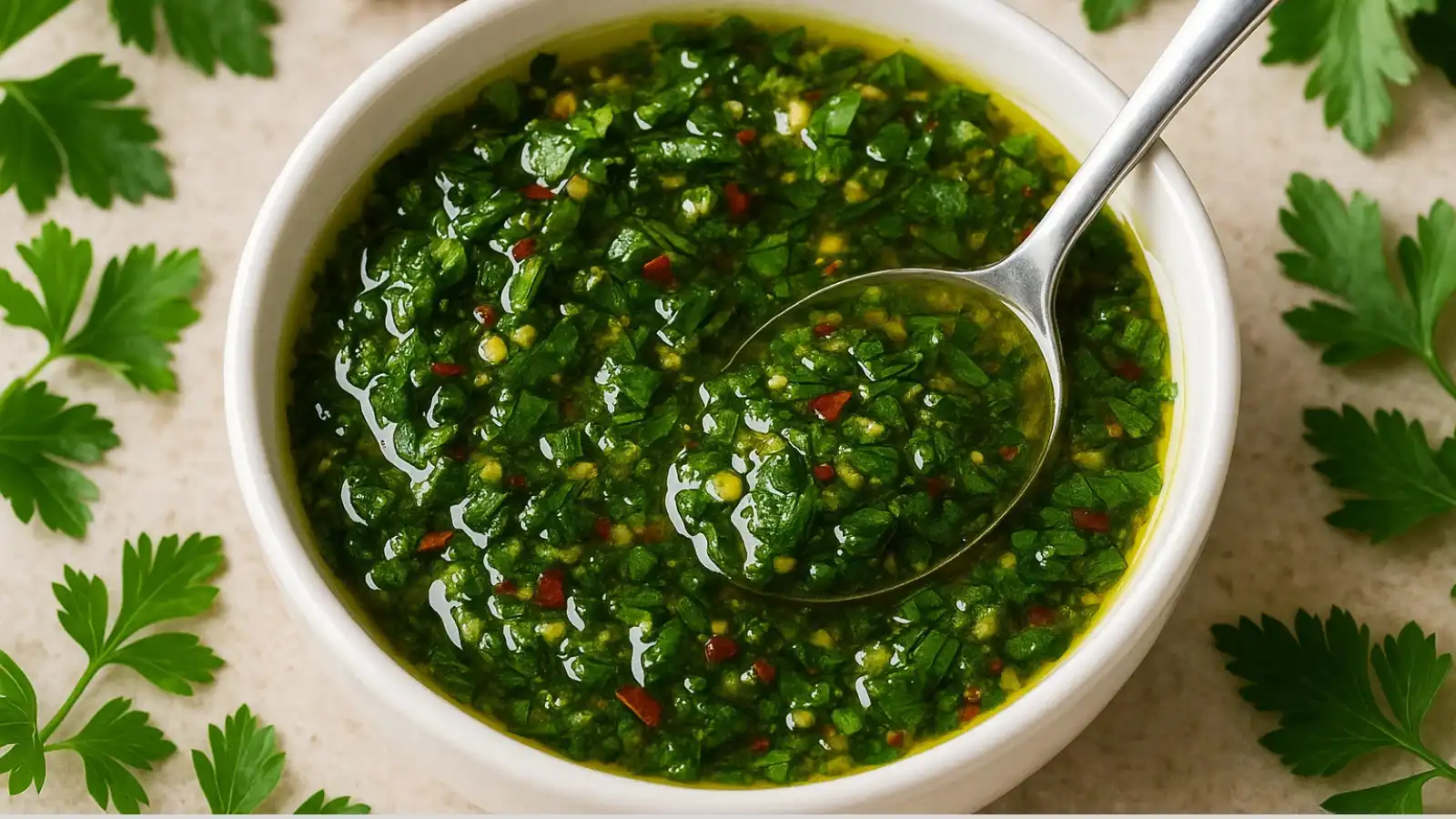 Tatbila sauce recipe in a bowl with fresh ingredients
