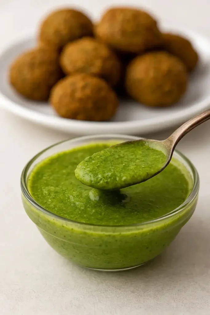 Blending tatbila sauce mixture
