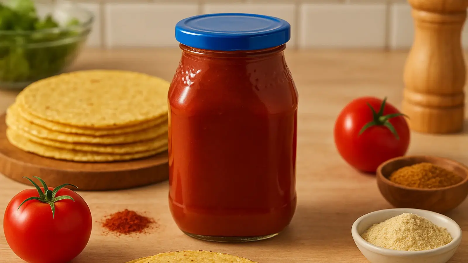 is Ortega taco sauce gluten free bottle on table